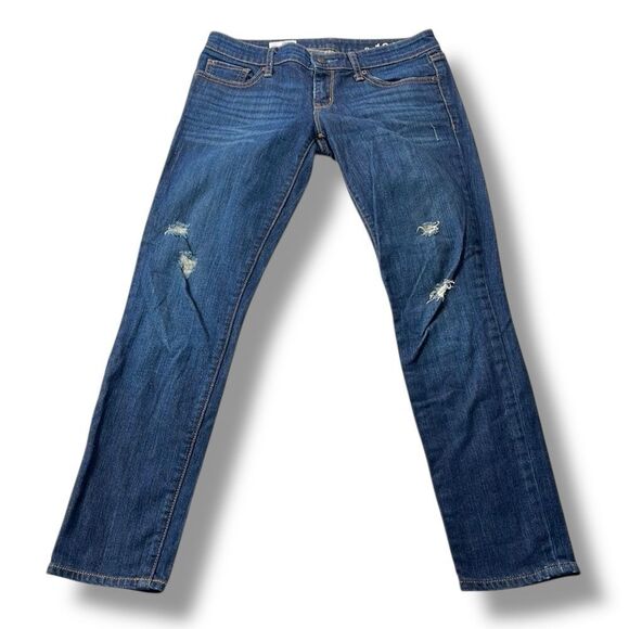 Gap 1969 Always Skinny Jeans Women’s Size 26 /2a Dark Wash Distressed Denim - Picture 1 of 13